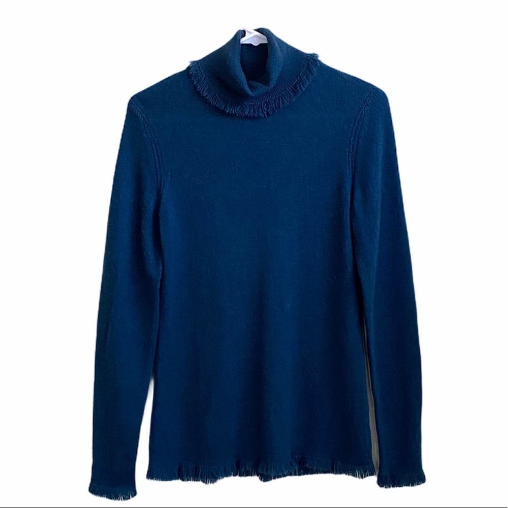 Magaschoni Cashmere Turtleneck Fringed Sweater S